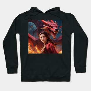 girl with dragon Hoodie